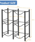 5 Gallon Water Bottle Holder With Three Tiers Black Double Row Built Tough Heavy Duty Jug Rack For Home Kitchen Six Slots Space Saver