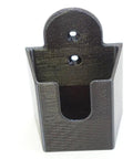Close-up of EWESD Wall Mount Holder Bracket Stud Finder showcasing its black plastic material and wall-mounting holes.
