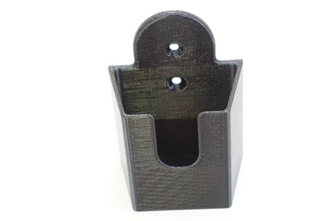 Close-up of EWESD Wall Mount Holder Bracket Stud Finder showcasing its black plastic material and wall-mounting holes.