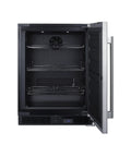 Interior view of Built Tough 24 Inch All Freezer Stainless Finish Ada Compliant Frame 3 Point 7 Cu Ft Frost Free with shelves.