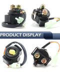 Plug And Play 12V Starter Relay For Four Wheel Scooters Go Karts And Motocross Heavy Duty Solenoid Switch displayed from multiple angles