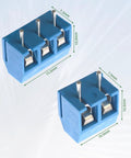Close-up of blue 40 pin 2.54mm header connectors from All In One PCB Prototyping Kit With 31 Double Sided Boards In Five Sizes