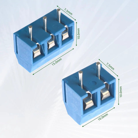 Close-up of blue 40 pin 2.54mm header connectors from All In One PCB Prototyping Kit With 31 Double Sided Boards In Five Sizes