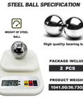 2 Pcs 2 and a Half Inch Steel Bearing Balls 63.5mm High Precision Alloy Balls For Industrial Bearings and Bike Wheel Hubs on scale