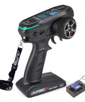 DDF-350 10 Channel RC Transmitter with P10F Receiver, HD Color Screen, and 350m Range, shown with control wheel and strap