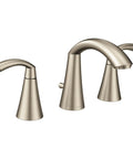 Glyde Brushed Nickel Two-Handle 8-Inch Widespread High Arc Modern Bathroom Sink Faucet Valve Required M-Pact Compatible