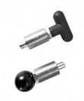Heavy Duty Steel Spring Loaded Pull Pins For Home Gyms And Commercial Machines Half Inch Diameter Two Pack displaying smooth ball handles.
