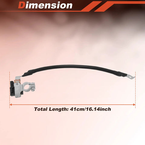 Heavy Duty Battery Negative Cable With Ibs Sensor For Bmw X5 2014 To 2018 showing total length of 41cm and fittings.