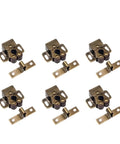 Stainless Steel Cabinet Latches 18 Pcs Dual Wheel Spring Catches Self Locking Hardware For Cupboard, Drawer And Wardrobe Door Fix Fitting, bronze color, set of six with dual wheel design.