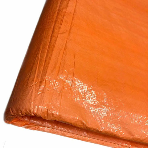 Heavy Duty Insulated Concrete Curing Blanket Cover 6x24 Foot With Foam Core And 8x8 Poly Outer Weave PE Coated Tarp, orange fold view.