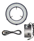 144 LED Microscope Ring Light With Adjustable Brightness And Stepless Dimming For Shadow Free Crystal Clear Observations In Lab Or Field Work Pro Grade Quality, with control box and power cord