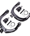 Bolt On Front Upper Control Arms With Ball Joints For Trailblazer Envoy SUVs 2002 To 2009 Upgrade Kit Includes Driver And Passenger Side Arms Plus Two Front Upper Ball Joints, black steel