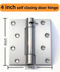 Two Pack Self Closing Door Hinges Four Inch Adjustable Heavy Duty Spring Hinges For Auto Close Doors Universal Fit