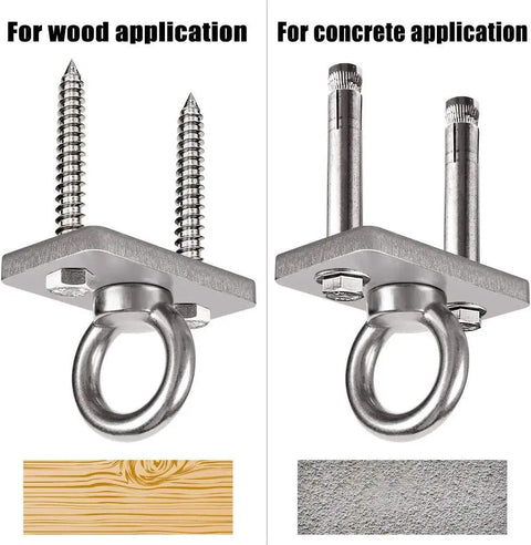 Level Up Your Daily Routine With These Rock Solid 2 Pack Wall And Ceiling Mount Brackets For Battle Ropes Gymnastic Rings Home Gym Straps And Hammocks Backing A Beefy 2800 Pound Load for wood and concrete applications.