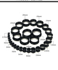Dope Black Silicone Ear Gauges Set With 15 Pairs And 24 Pieces Stretching Kit For Ear Tunnels From 2G To 25mm visible sizes