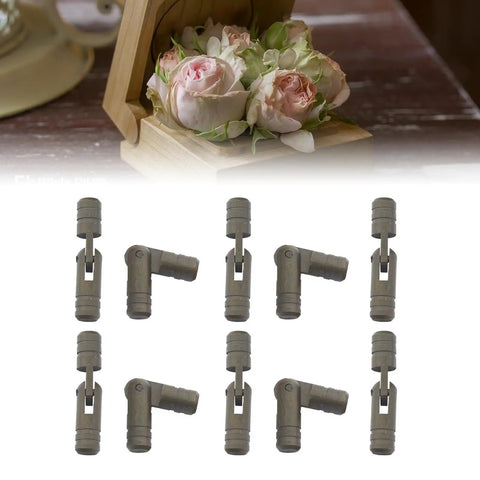 Mini Brass Barrel Hinges 10 Piece Set Concealed Cabinet Hinges Invisible Secure Seamless For Wooden Boxes Jewelry Boxes And Small Projects 5x25mm Yellow Brass With Black Finish Dope Hardware