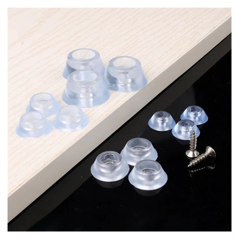 100 Pieces Durable Thermoplastic Rubber Feet With Screws For Cutting Boards And Furniture Transparent Chair Leg Pads