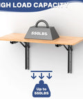 Space Saving Wall Mounted Folding Workbench For Garage And Workshop, Heavy Duty Fold Down Table Desk That Holds Up To 550 Lbs