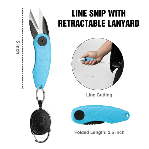 Line snips from 4 Piece Pistol Grip Fishing Tool Kit With 45 Degree Pliers Fillet Knife Gripper Line Snips And Fly Fishing Retractor