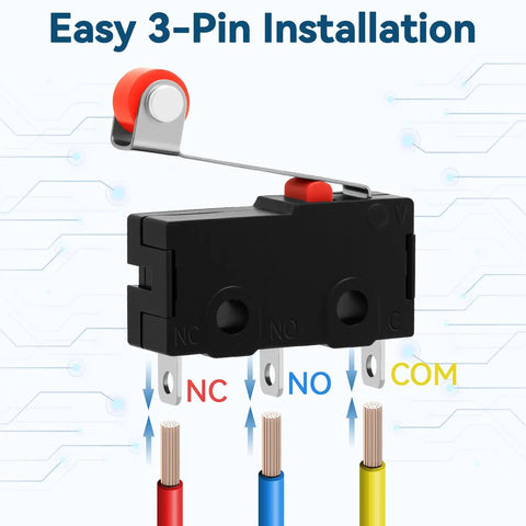 20 Pack KW12-3 Micro Limit Switches With Roller Lever Arm SPDT Snap Action 250V 5A AC Tiny Switches For 3D Printers CNC Machines And DIY Electronics Projects