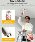 Installation of Color Changing GU10 RGB LED Bulb 12 Colors, 5W Dimmable, Remote Pack of 4 with GU10 base in recessed fixture.