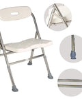 One-Piece Shower Chair With Back Adjustable Bath Chair For Seniors And Disabled Non-Slip White Supports Up To 330 Lbs Easy Tool-Free Assembly Durable Stainless Steel