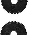 Traxxas 54T 0.8 32 Pitch Spur Gear Set for RC Slash Stampede 4x4 VXL Rally VXL Three Piece Upgrade shown with nylon gears.