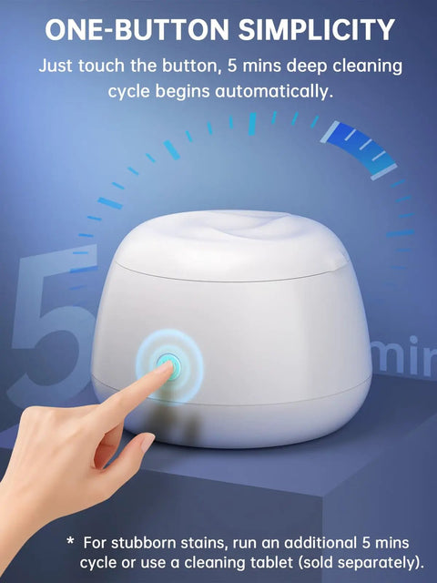 Pro Grade Ultrasonic Retainer Cleaner Machine with 45kHz Power for Night Guards Braces Aligners Toothbrushes and Jewelry