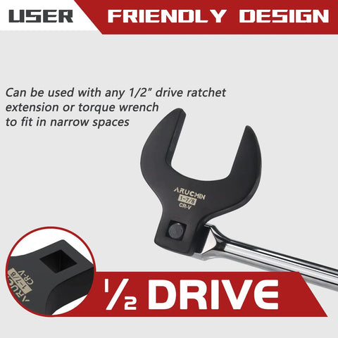 14 Piece Jumbo Crowfoot Wrench Set With Half Inch Drive SAE Wrenches From One And One Sixteenth Inch To Two Inch In Chrome Vanadium Steel For A Real Workhorse In Heavy Duty Automotive And Mechanical Maintenance