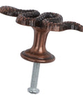 Snake Shaped Cabinet Knobs And Drawer Pulls In Zinc Alloy With Ancient Red Bronze Finish, side view of snake-design knob