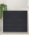 Dresser with Black Self Adhesive Contact Paper Wallpaper 35.4 X 120 Inches Waterproof Gloss PVC Vinyl Oil Resistant