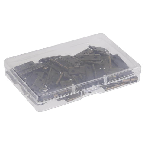 Small Hinges For Wooden Boxes And Cabinets, 30Pcs Brass Bronze Polished 180 Degree Butt Hinges With Screws in a clear box
