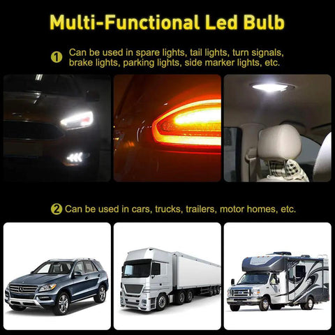 Bright 12V White LED Bulbs Kit With 50 SMDs For 1156 1141 1003 Fit Car Interior RV Camper Lights Ten Pack Install