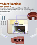 Heavy Duty Drawer Slide Guides Smooth As Silk Universal Replacement Tracks showing components to replace damaged drawer slides.