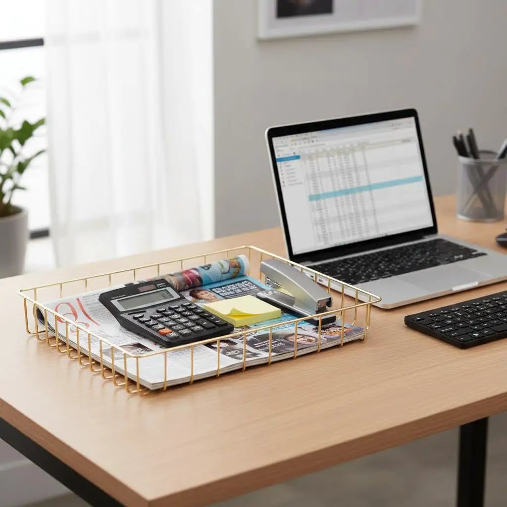 Gold Desk Paper Organizer Tray | Elegant Organizer ✓