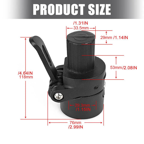 Folding Rod Base Locks Screw For Electric Scooters Replacement Part with dimensions, Premium Aluminum Alloy, E Scooter Folding Hook Accessory.