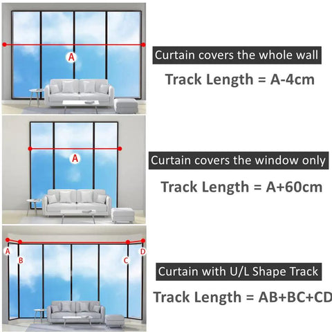 Electric Curtain Track System For Heavy Curtains With Apple HomeKit Alexa And Google Home Integration Auto Opener Kit With 4.1M Length Tracks And DIY Segments, wall-mounted track layout guide