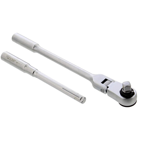 Flex Head Ratchet To T Handle Wrench 3 Piece Set One Quarter Inch Drive Small Ratchet Kit With Socket Extension And Adapter shown