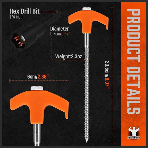 20 Pack 8 Inch Heavy Duty Tent Stakes Made From Galvanized Steel For Camping, Rust Resistant, Extra Long Ground Anchors image