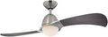 Solana 48 Inch Indoor Ceiling Fan With Light And Remote In Brushed Nickel Downrod Installation With Dope Wengue Blades LED Light Kit
