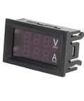 Dual LED Voltmeter Ammeter For Panel Mount Voltage And Current Meter Multimeter With Red And Blue Readouts 50A Capacity