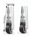Smooth Operator Vertical Track Roller For Heavy Duty Sliding Barn Doors With Rock Solid Anti Sag Bracket And Quiet Double Bearing Rubber Bottom Wheels Upgrade Kit, showing two silver rollers with black wheels.