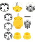 Heavy Duty PVC Pipe Threader Kit With Quick Cut Tool For DIY Plumbing Repairs And Professional Installations, yellow and steel