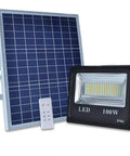 100W Led Solar Flood Lights Outdoor Dusk to Dawn Solar Lights 12000Lm with remote and solar panel for outdoor use.