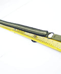 Adjustable Paracord Jig 2 To 47 Inches displayed in yellow aluminum, used for bracelets and belts with clasp and hook support.
