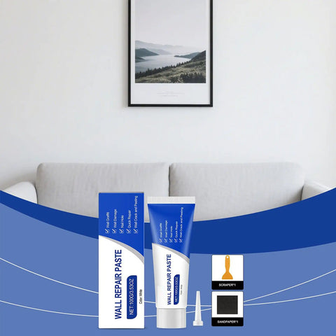 DIY Drywall Repair Kit With Easy Putty Paste For Holes And Cracks In Walls Ceilings And Doors Quick Patch For Home Apartment Or Dorm No Mess Mending And Seamless Wall Restoration with accessories on sofa