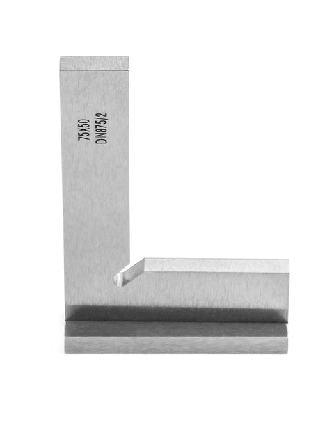 Machinist square, hardened steel, 75x50 mm, 3-inch engineer square, front view