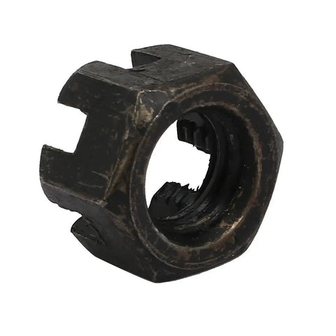 Rock Solid M12 Hex Slotted Castle Nuts 5 Pack Grade 8 Medium Carbon Steel Fasteners With Tough Black Oxide Coating For Street Rods Or Heavy Duty Workshop Projects