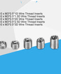 M3 Stainless Steel Wire Thread Insert Kit With Twist Drill Bits And Wrench For Restoring Stripped Or Damaged Metal Threads