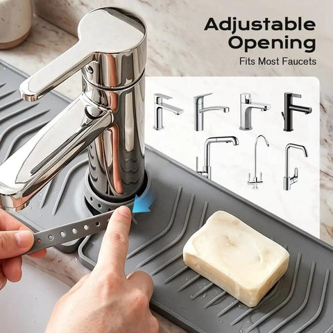 Heavy Duty 30 Inch Foldable Kitchen Sink Splash Guard And Slick Silicone Drainage Mat Keeps Countertops Freaking Clean Crisp Gray Finish With Embedded Scrubbing Pad